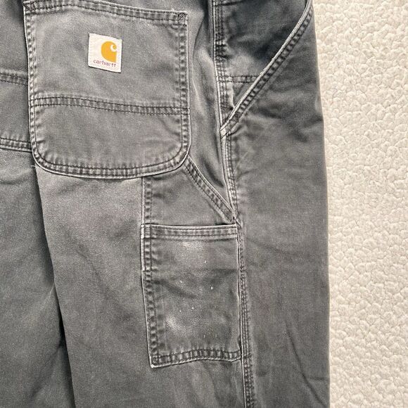 Carhartt Carpenter Pants Men’s 35x31 Black Twill Utility Work Relaxed Workwear - Picture 6 of 11